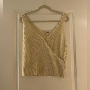 Pepin Faux Wrap Knit Cami Tank‎ V-Neck Cream Size XS
